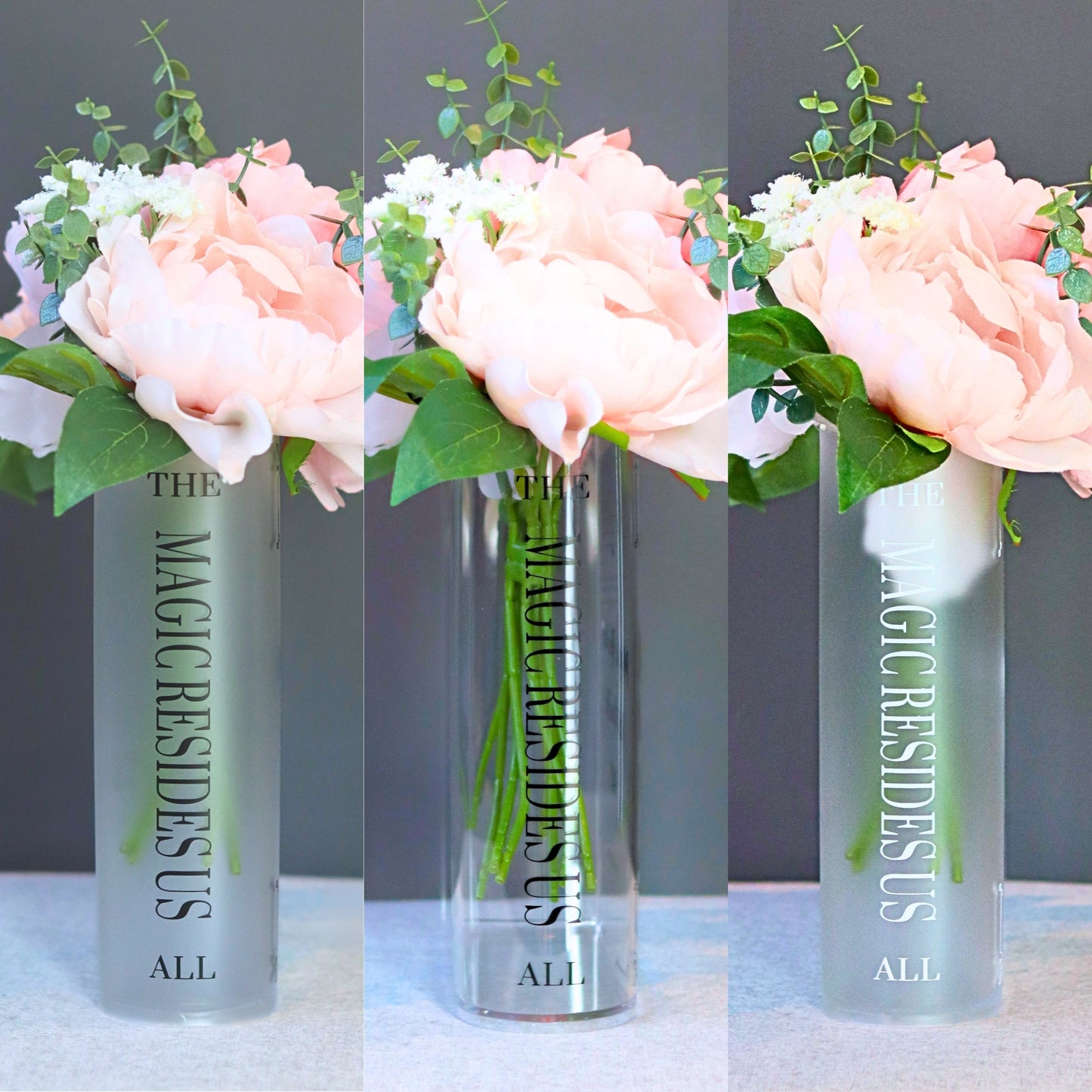 Magic Acrylic Book Vase for Book and Flower Lovers Gifts Magic-inscribed Home Decor  Centrepiece for Events, Birthdays, and Housewarmings