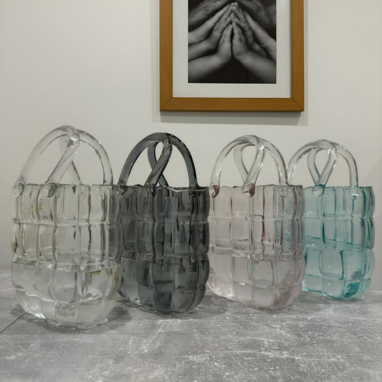 Transparent Bag Decorative Glassvase, Nordic Decor Home Decorer Glass Vase Hydroponic System Flower Arrangement Decorated Vases