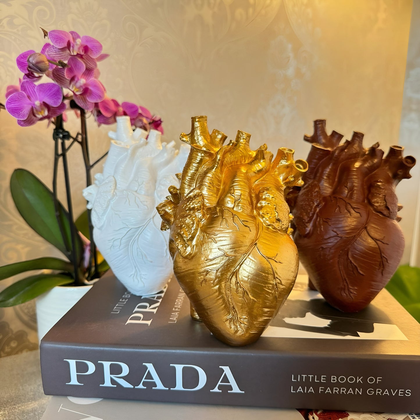 Resin Heart Shape Vase, Anatomical Heart Flower Vase Resin Plant Pot Decorer Decorative Planter Heartvase